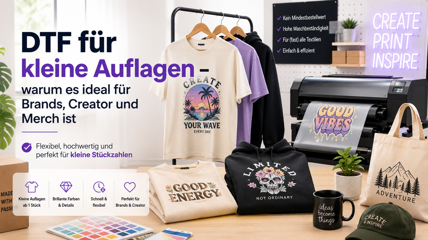 DTF für kleine Auflagen – warum es ideal für Brands, Creator und Merch ist 👕🚀