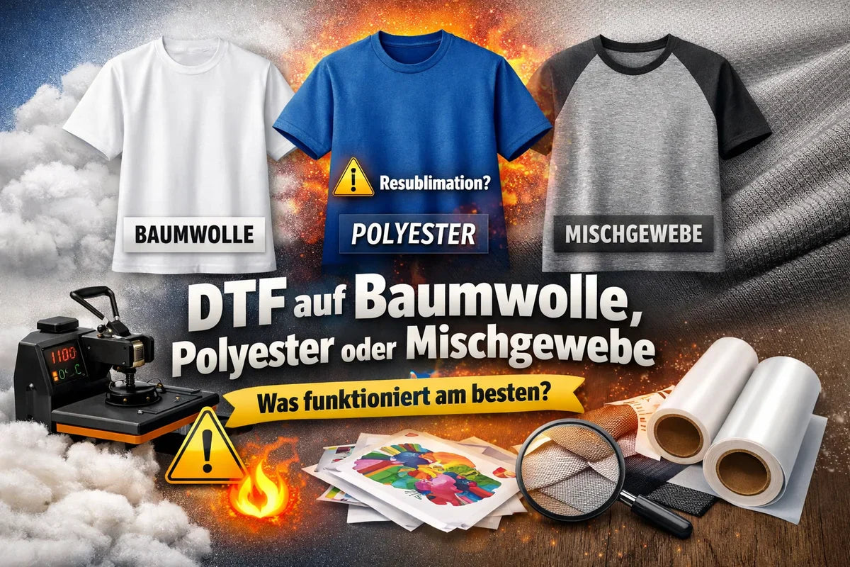 DTF auf Baumwolle, Polyester oder Mischgewebe – was funktioniert am besten? 👕🧵