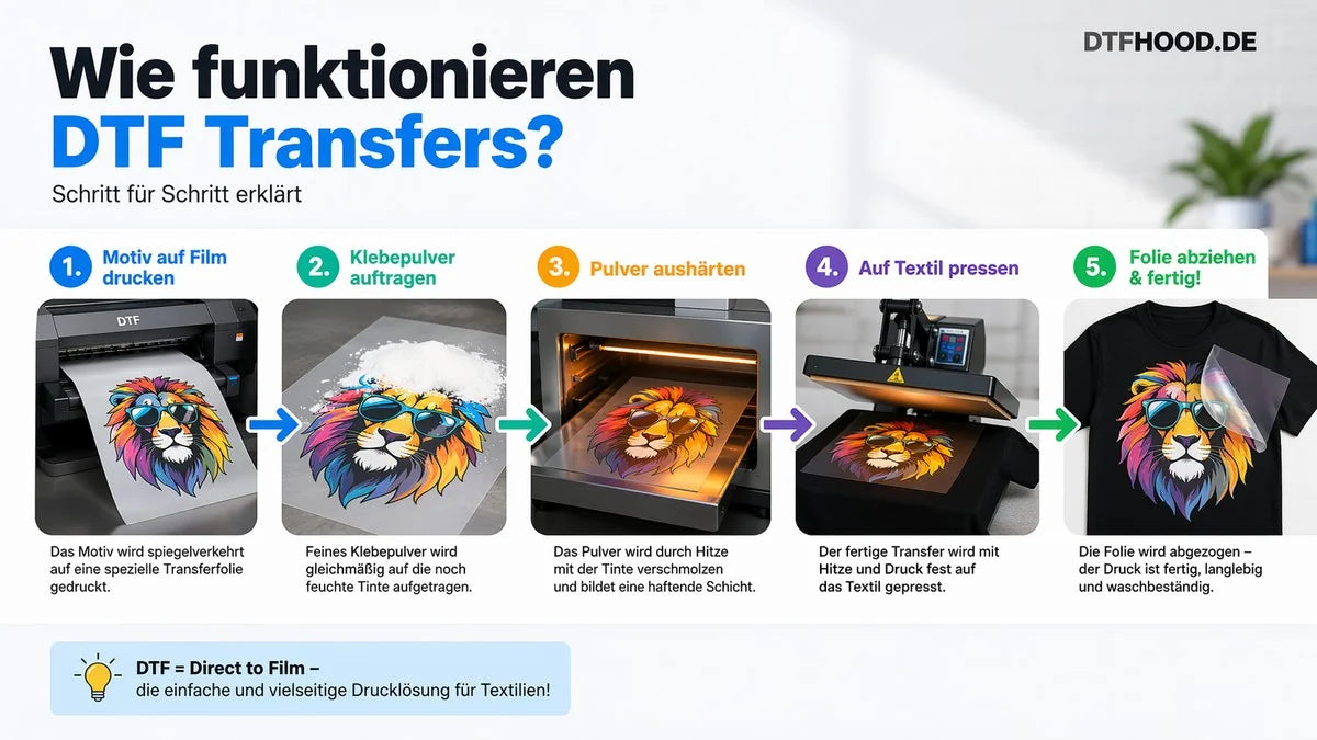 Wie funktionieren DTF Drucke? DTFHOOD informiert über DTF Transfers!